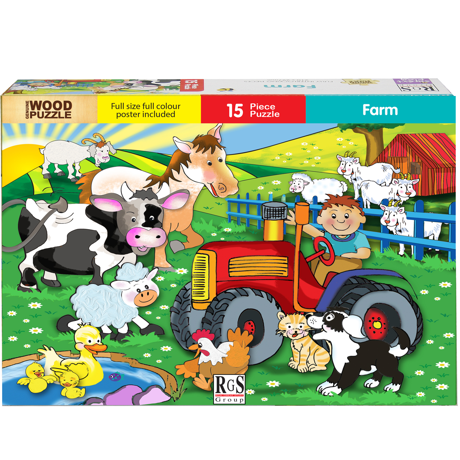 Farm 2 puzzle 15pc - Wood - Image 2