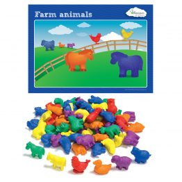 Counters Farm Animals 72pc & Cards